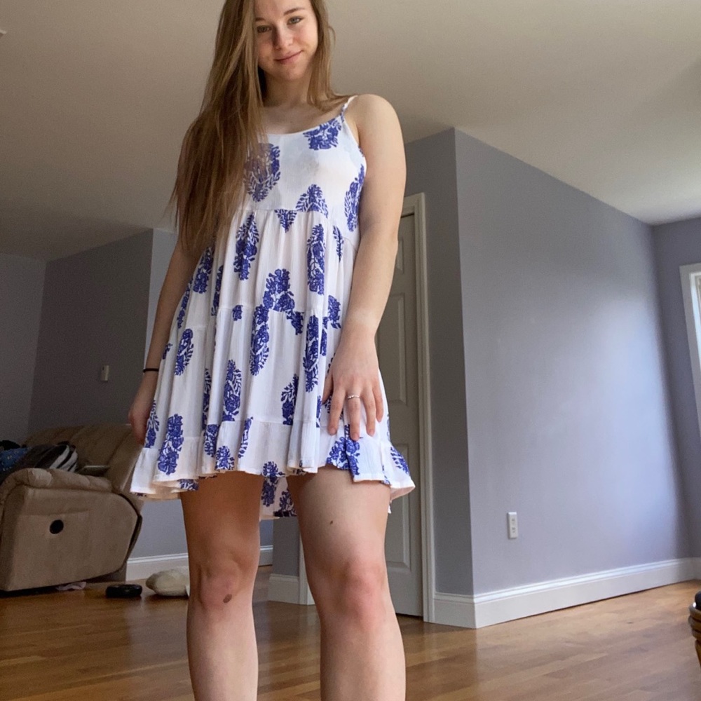 feather white beach dress